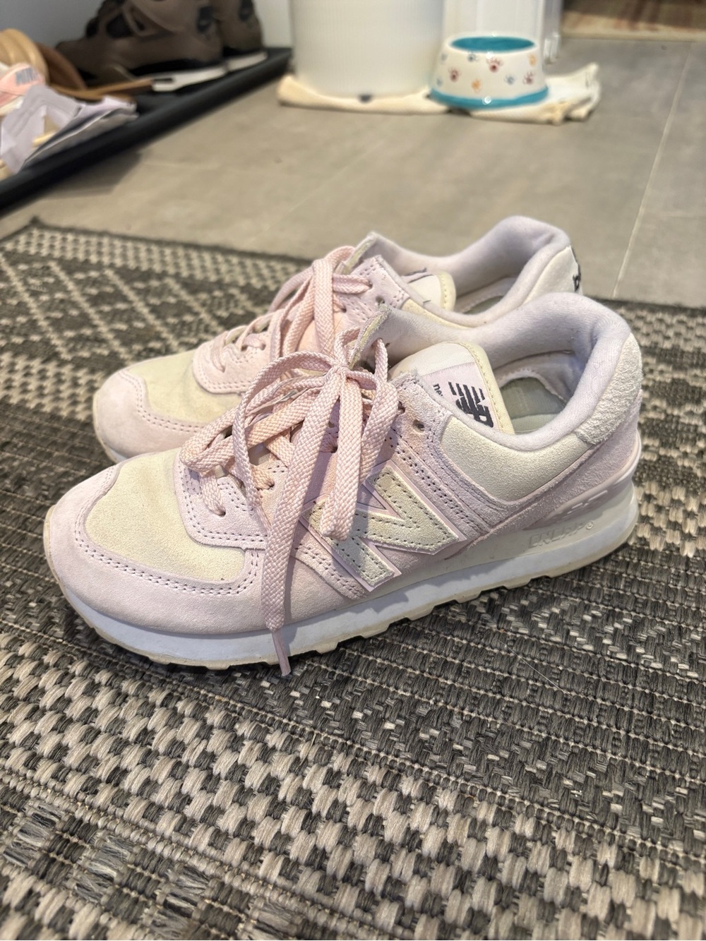 New Balance Women's Light Pink Suede & Mesh Sneakers